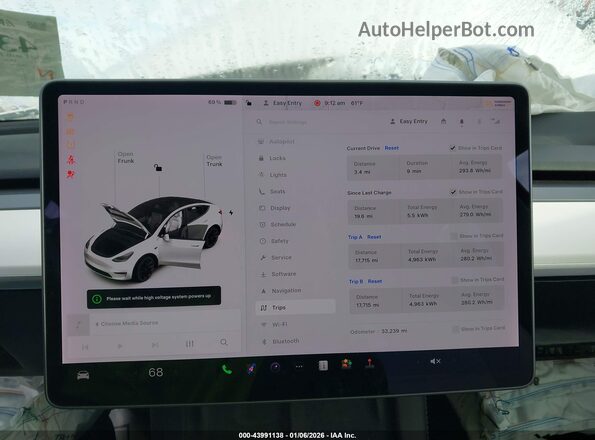 5YJYGDED3MF124692 2021 TESLA MODEL Y White Widok tylnych siedzeń