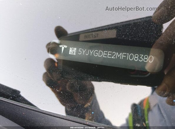 5YJYGDEE2MF108380 2021 TESLA MODEL Y Black Widok komory silnika