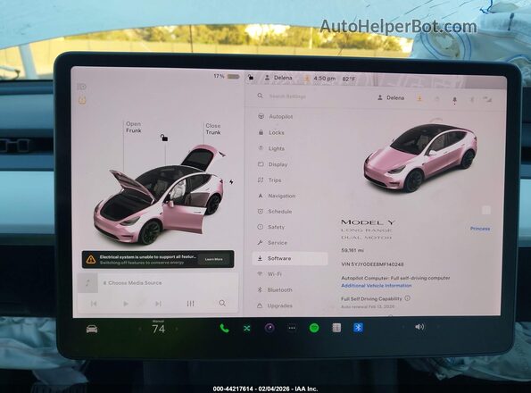 5YJYGDEE8MF140248 2021 TESLA MODEL Y White 