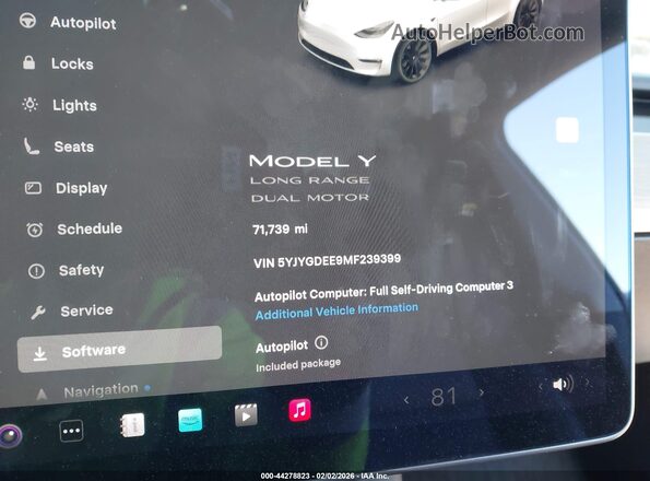 5YJYGDEE9MF239399 2021 TESLA MODEL Y White 