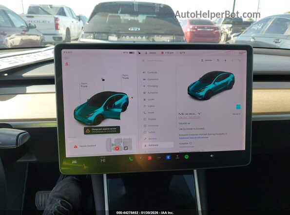 5YJYGDEF7LF001963 2020 TESLA MODEL Y White 