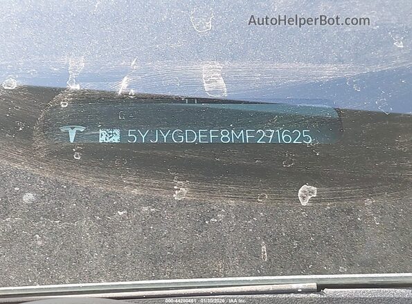5YJYGDEF8MF271625 2021 TESLA MODEL Y Gray 