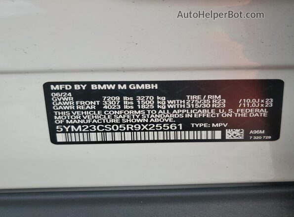 5YM23CS05R9X25561 2024 BMW XM White Engine compartment view