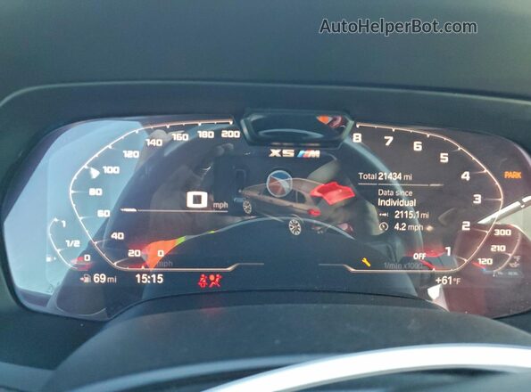 5YMJU0C02N9L56562 2022 BMW X5 Угольный Вид щитка приборов