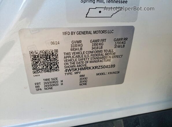 4W5KHMRKXRZ504189 2024 ACURA ZDX A-SPEC White 