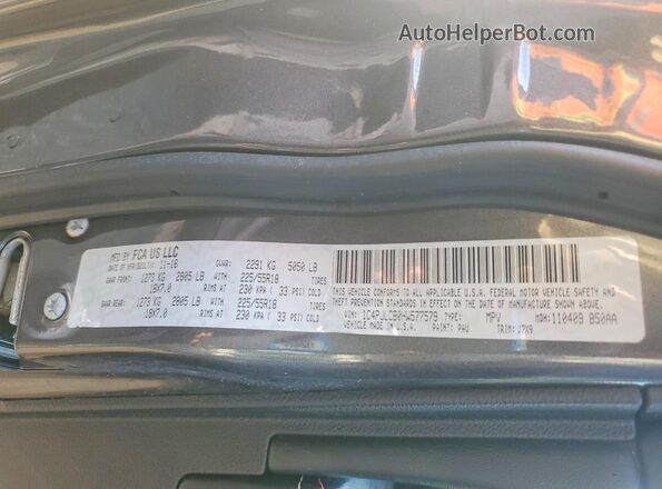 1C4PJLCB0HW577579 2017 JEEP GRAND CHER Charcoal Vista interior de 360 grados