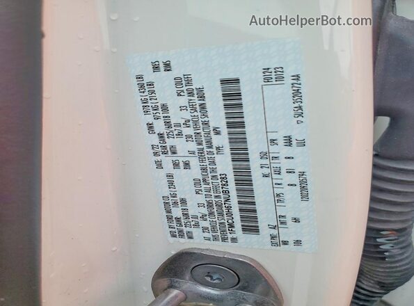 1FMCU0H67NUB78283 2022 FORD ESCAPE White 