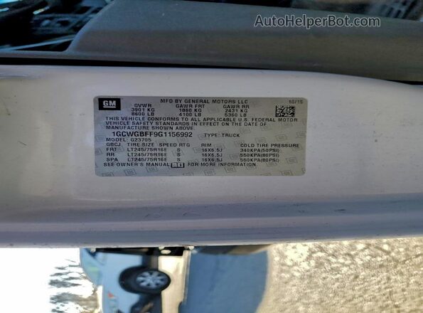 1GCWGBFF9G1156992 2016 CHEVROLET ALL MODELS White 