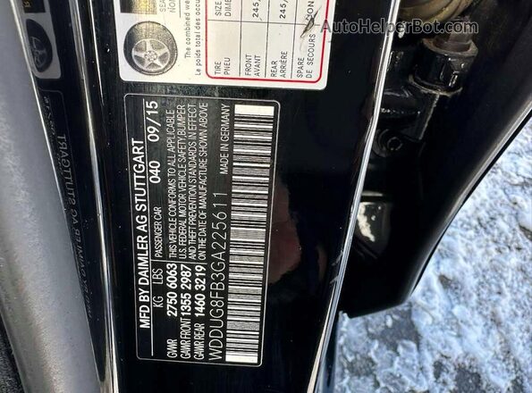WDDUG8FB3GA225611 2016 MERCEDES-BENZ S Black უკანა სალონის ხედი