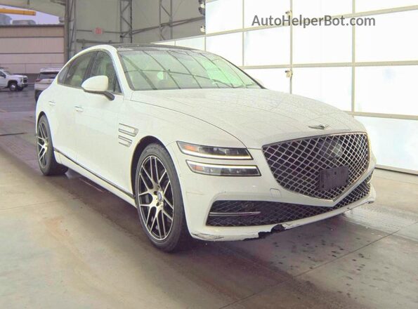 KMTGB4SC2NU092298 2022 GENESIS G80 White Հետևի ձախ
