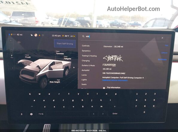7G2CEHED0RA013462 2024 TESLA CYBERTRUCK Black Vista de los asientos traseros