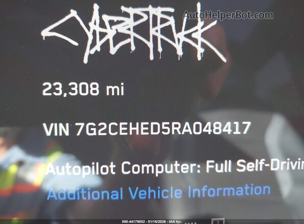 7G2CEHED5RA048417 2024 TESLA CYBERTRUCK Silver 