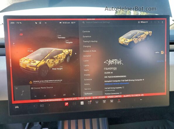 7G2CEHED6RA006581 2024 TESLA CYBERTRUCK Black Vista del cuadro de instrumentos