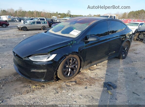 7SAXCAE58RF442736 2024 TESLA MODEL X Black წინა მარცხენა ხედი სამი მეოთხედიდან