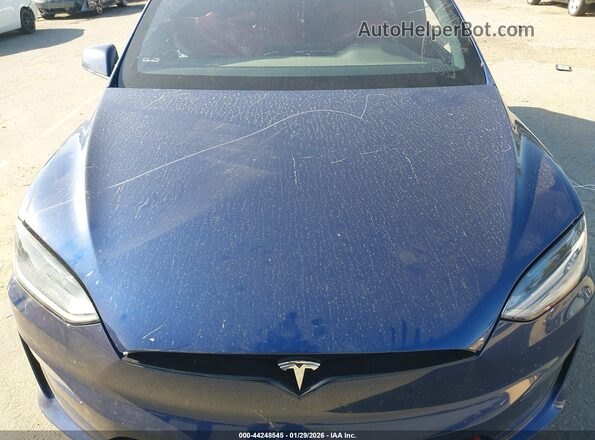7SAXCBE57RF444161 2024 TESLA MODEL X Blue Հետևի տեսք