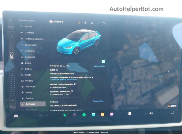 7SAXCBE57RF458853 2024 TESLA MODEL X Синий 