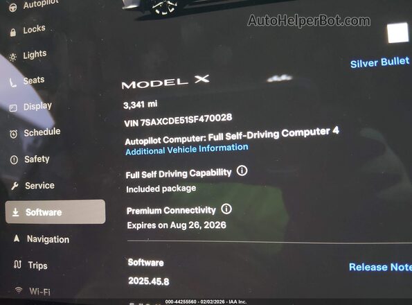 7SAXCDE51SF470028 2025 TESLA MODEL X Серый Вид задних сидений