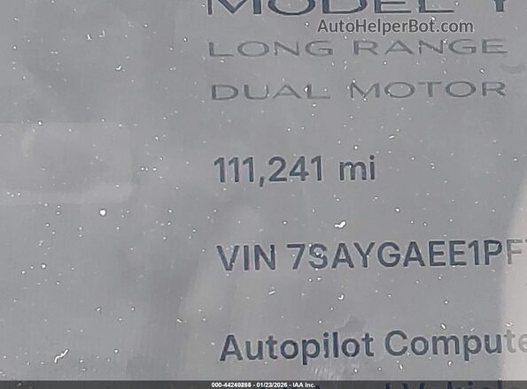 7SAYGAEE1PF789444 2023 TESLA MODEL Y Белый 