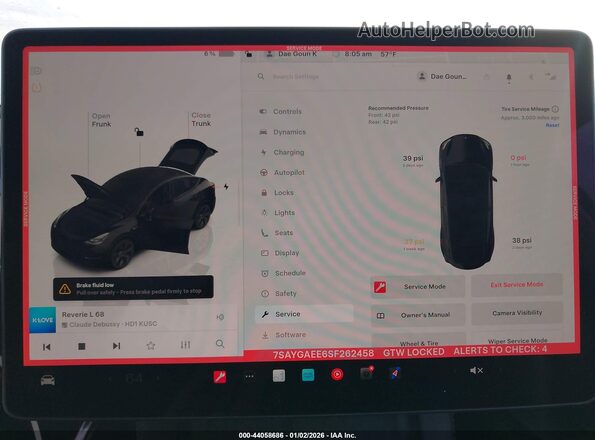 7SAYGAEE6SF262458 2025 TESLA MODEL Y Черный 