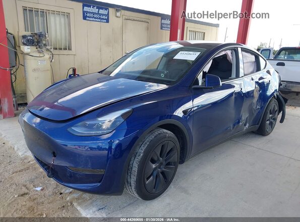 7SAYGDED1SF227982 2025 TESLA MODEL Y Синий Передняя левая четверть
