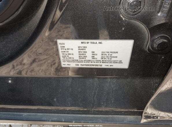 7SAYGDED2RF092750 2024 TESLA MODEL Y Черный 
