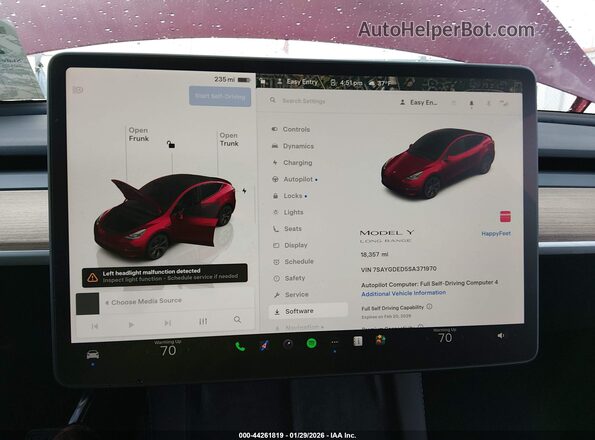 7SAYGDED5SA371970 2025 TESLA MODEL Y Red 