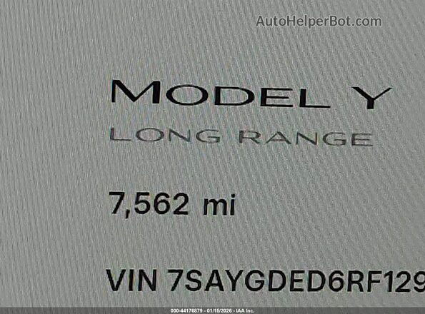 7SAYGDED6RF129542 2024 TESLA MODEL Y Burgundy 