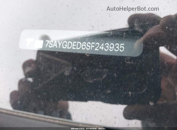 7SAYGDED6SF243935 2025 TESLA MODEL Y Gray 