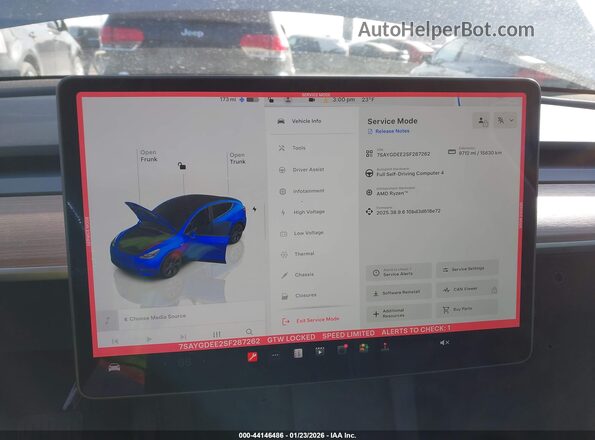 7SAYGDEE2SF287262 2025 TESLA MODEL Y Gray 