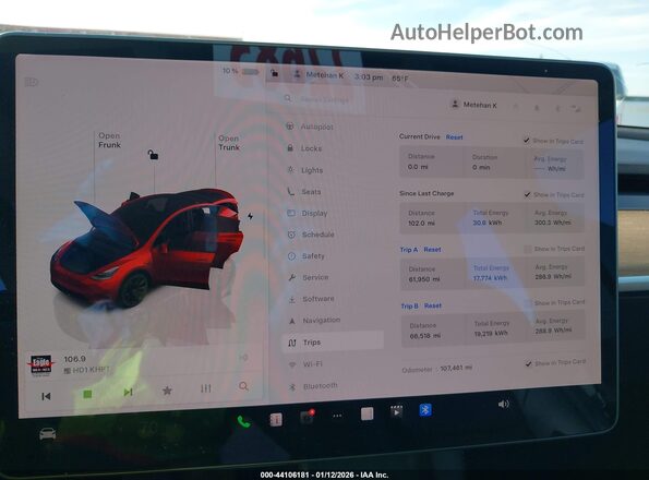 7SAYGDEE3NF386239 2022 TESLA MODEL Y Red 