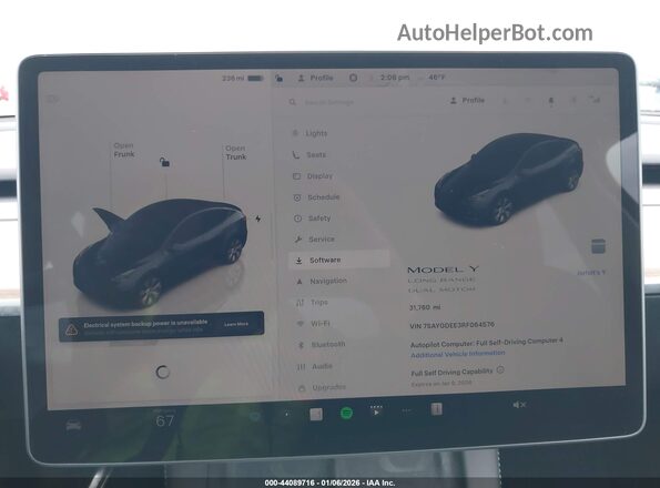 7SAYGDEE3RF064576 2024 TESLA MODEL Y Gray Вид задніх сидінь