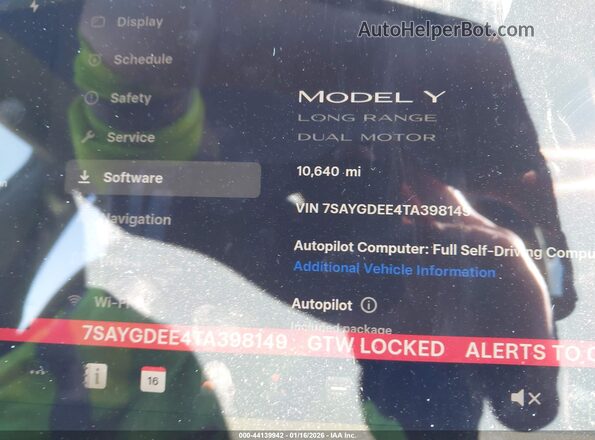 7SAYGDEE4TA398149 2026 TESLA MODEL Y Gray უკანა სავარძლების ხედი