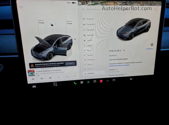 7SAYGDEE8PA129626 2023 TESLA MODEL Silver Instrument cluster view