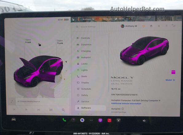 7SAYGDEE8SF270675 2025 TESLA MODEL Y Серый 
