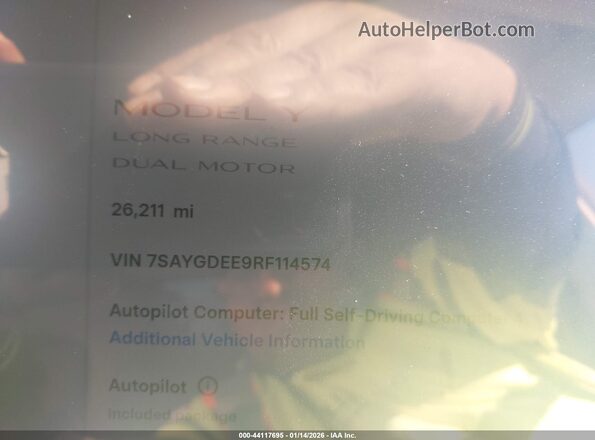 7SAYGDEE9RF114574 2024 TESLA MODEL Y Gray 