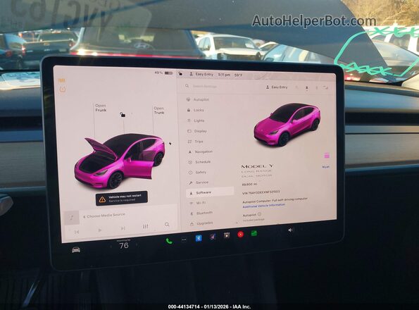 7SAYGDEEXNF321503 2022 TESLA MODEL Y Black Вид задніх сидінь