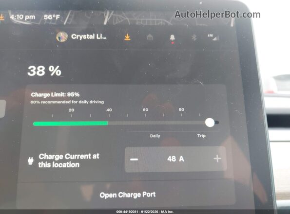 7SAYGDEEXNF574398 2022 TESLA MODEL Y Blue 