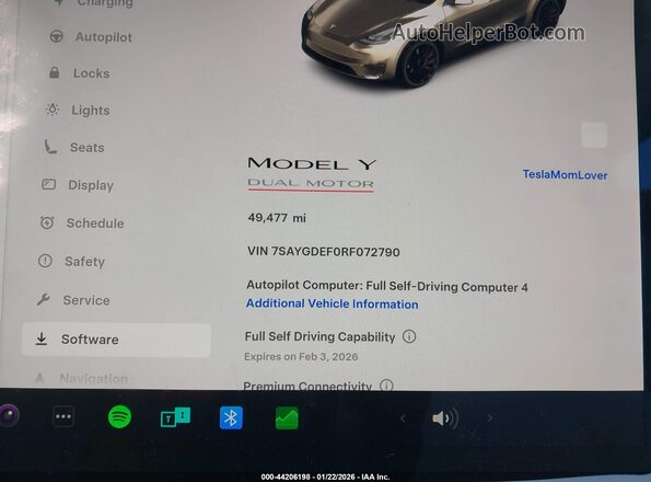 7SAYGDEF0RF072790 2024 TESLA MODEL Y White სალონის 360-გრადუსიანი ხედი