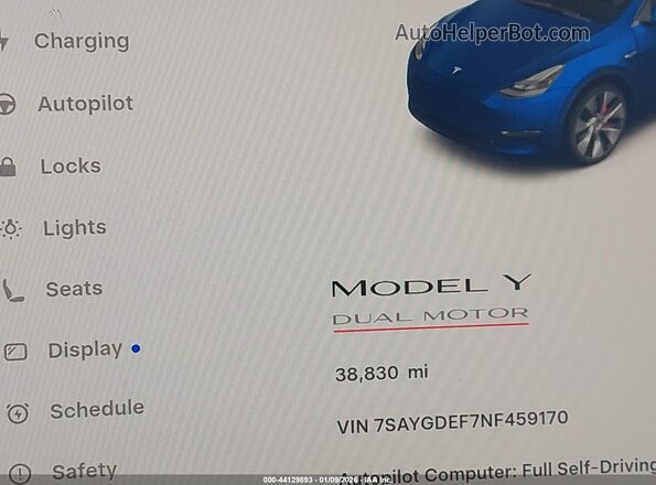 7SAYGDEF7NF459170 2022 TESLA MODEL Y Gray 