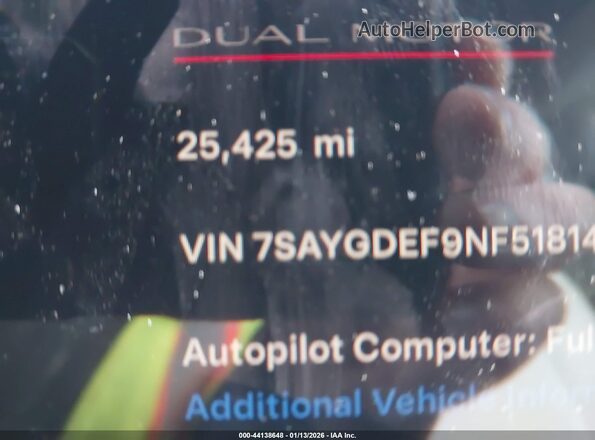 7SAYGDEF9NF518140 2022 TESLA MODEL Y Gray 
