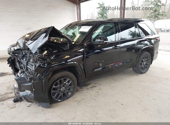 7SVAAABA4RX021151 2024 TOYOTA SEQUOIA Black Առջևի ձախ երեք քառորդ տեսարան
