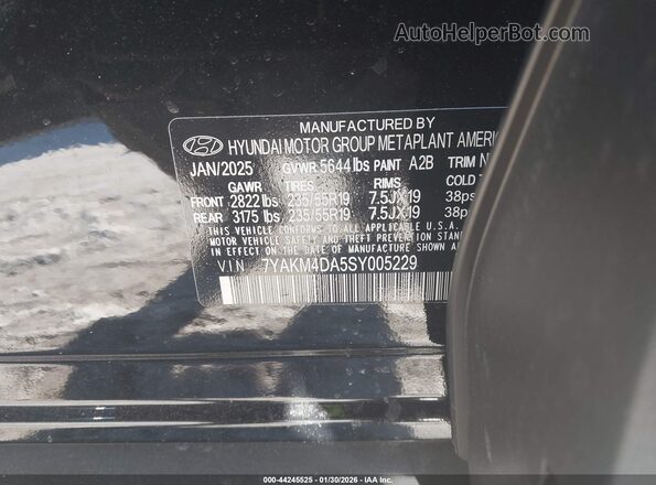 7YAKM4DA5SY005229 2025 HYUNDAI IONIQ 5 Черный Вид подкапотного пространства