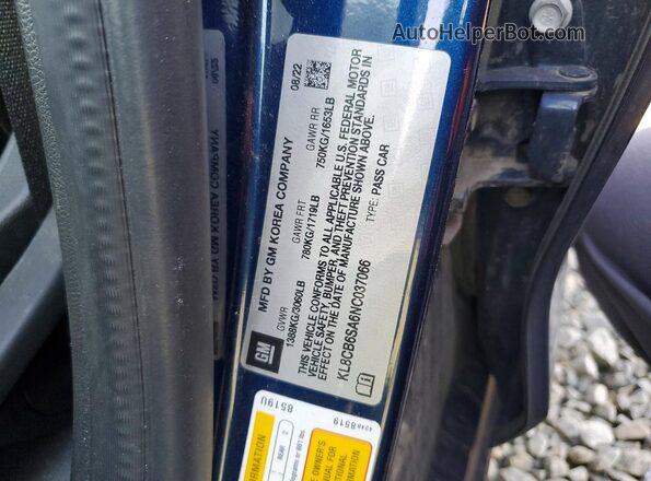 KL8CB6SA6NC037066 2022 CHEVROLET SPARK Blue სალონის 360-გრადუსიანი ხედი