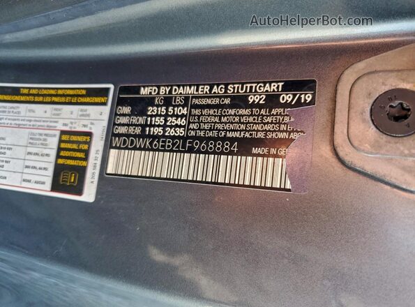 WDDWK6EB2LF968884 2020 MERCEDES-BENZ C Gray 