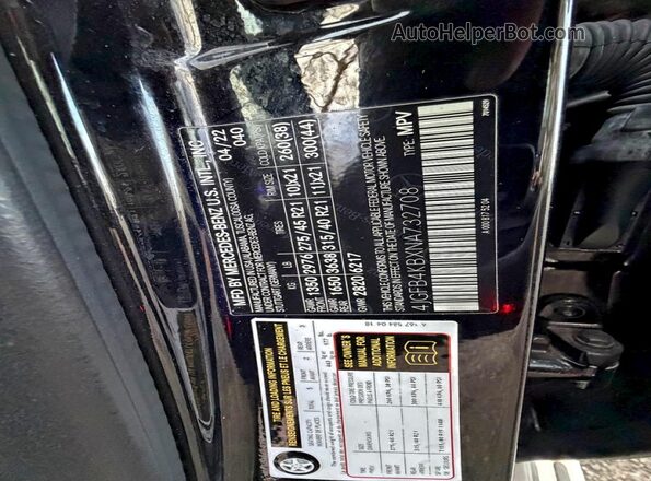 4JGFB4KBXNA732708 2022 MERCEDES-BENZ GLE Black Սալոնի հետևի տեսք