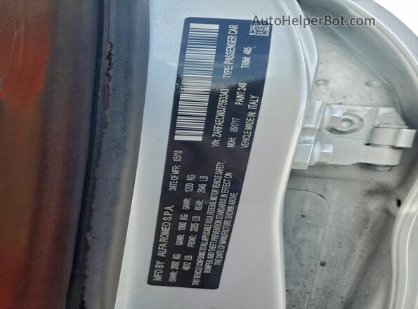 ZARFAECN8J7593343 2018 ALFA ROMEO GIULIA White 
