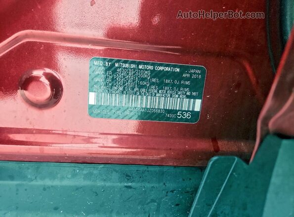JA4AT5AA1JZ056830 2018 MITSUBISHI ECLIPSE Red 