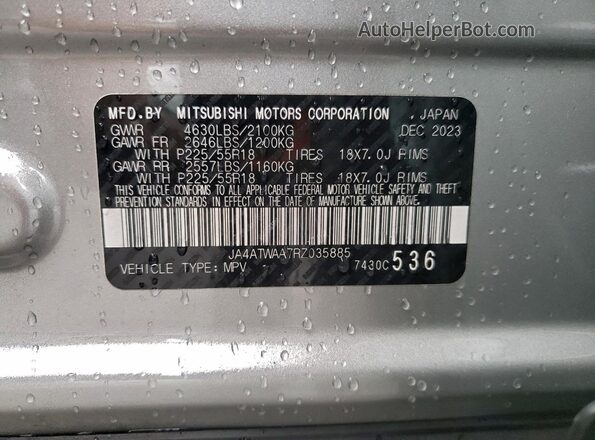 JA4ATWAA7RZ035885 2024 MITSUBISHI ECLIPSE Silver 