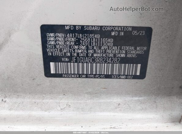 JF1GUABC3R8234282 2024 SUBARU IMPREZA Белый 