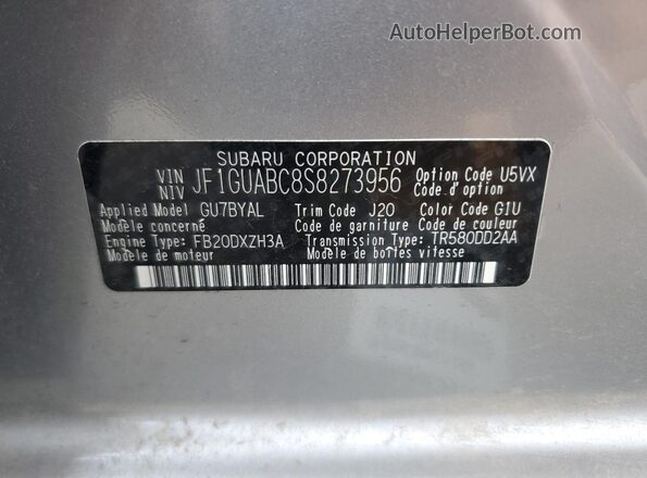 JF1GUABC8S8273956 2025 SUBARU IMPREZA Silver 